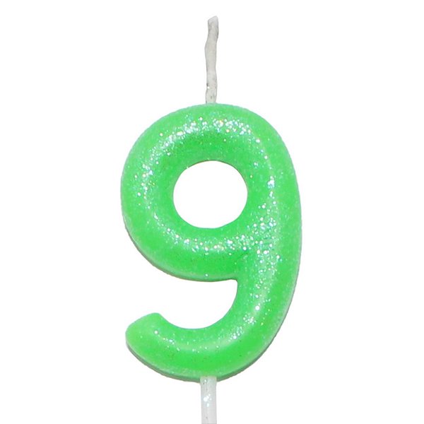 Vela Verde Neon Número 9