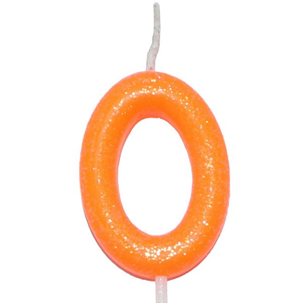 Vela Laranja Neon Número 0