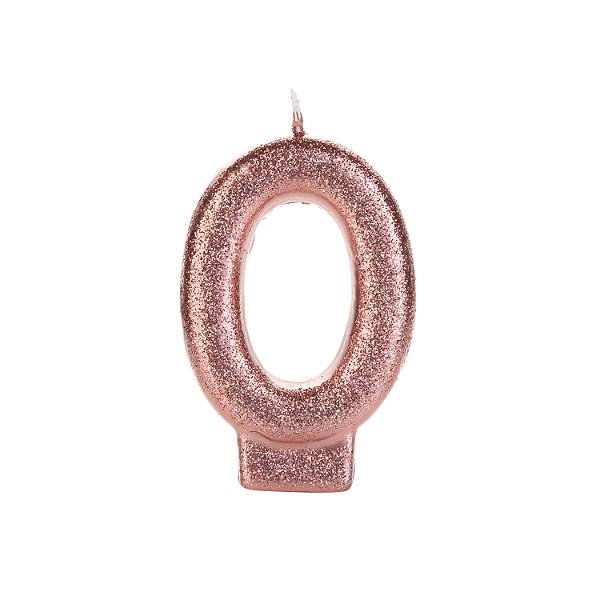 Vela Bronze Glitter Número 0
