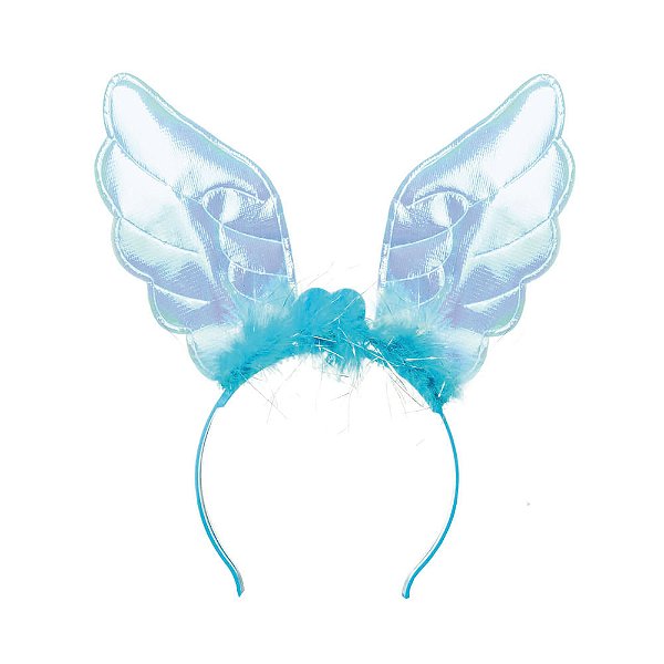 Acessório Tiara com Led Asas Azul - 1 Un
