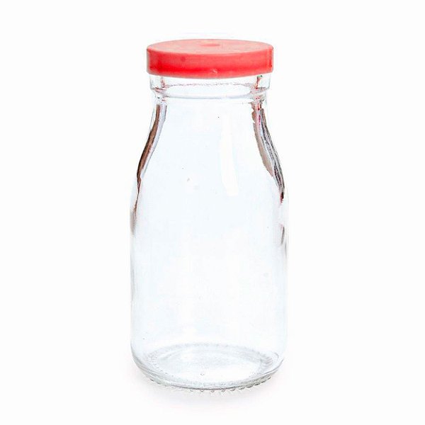Garrafinha de Leite Tampa COM FURO Vermelha 200ml - 1 Un
