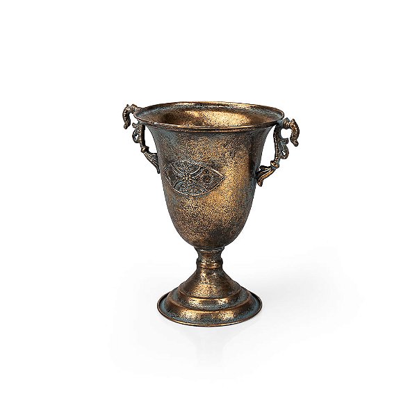 Ânfora Olho com Alça Metal Gold - P