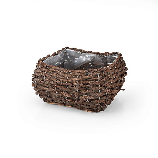 Cachepot Madeira Quadrado Floresta - G 28x27x15,5