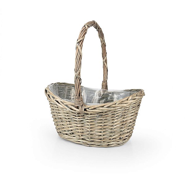 Cesto vime Oval Curvado com Alça Cartago - G 36x30x18,5