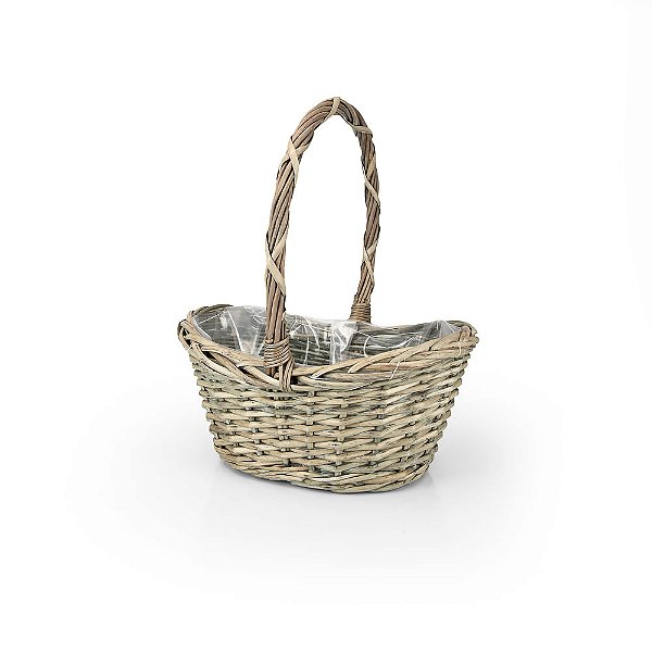 Cesto vime Oval Curvado com Alça Cartago - M 30x25x15
