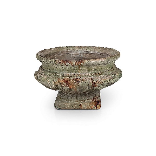 Vaso Baixo Resina Mikonos 35x35x21