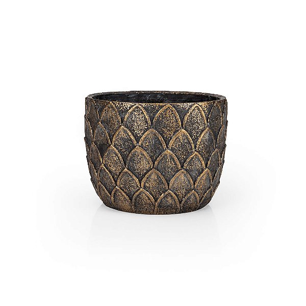 Vaso Cerâmica Escamas Gold - G 23x23x18