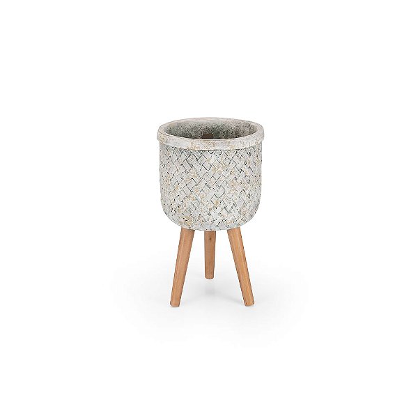 Vaso Cerâmica Treliça com Pé - M 18x18x32,5