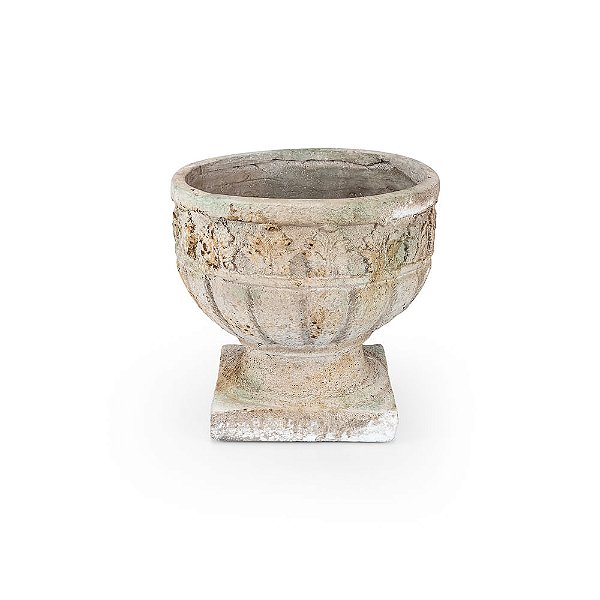 Vaso com Pé Resina Mikonos 30X30X29