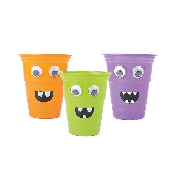 Copo Plástico Olhinhos Com Movimento Happy Halloween Sortido - 1 Un