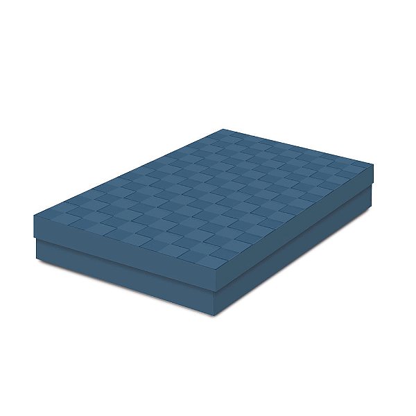 Caixa Retangular com Tampa Baixa Denim com Relevo G 37X25X5,5 - 10 Un