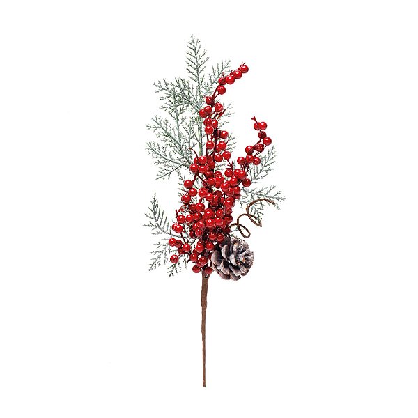 Galho Folhas e Frutas Vermelho - Galhos Medios