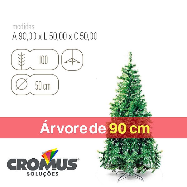 Árvore de Natal Portobelo Verde Base Plástica 90cm com 100 Hastes