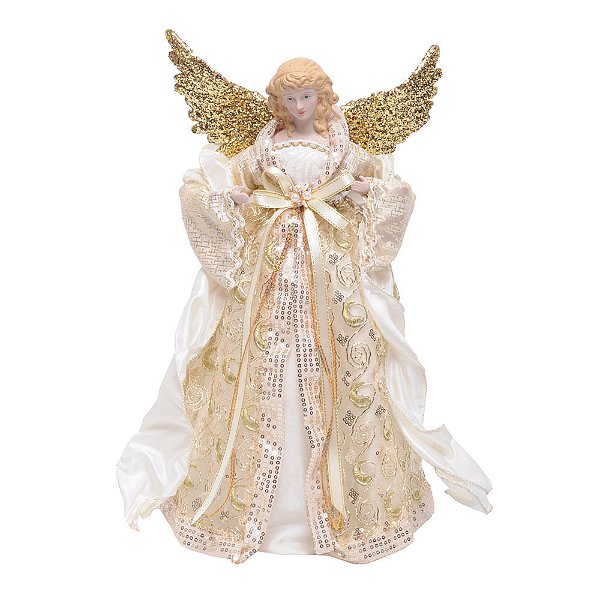 Anjo Decorativo com Laço Ouro