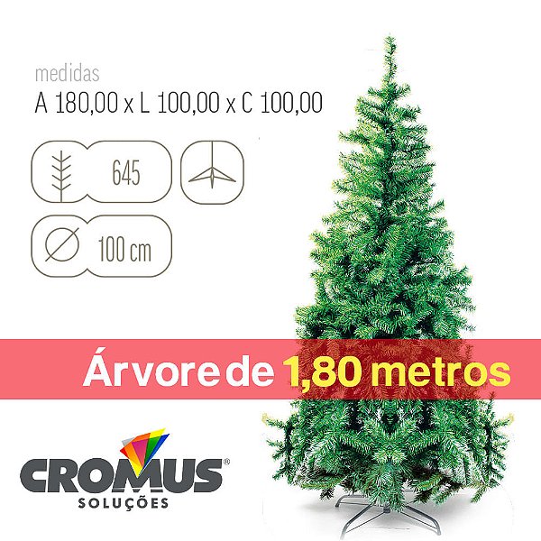 Árvore de Natal Portobelo Verde Base Plástica 1,80m com 645 Hastes