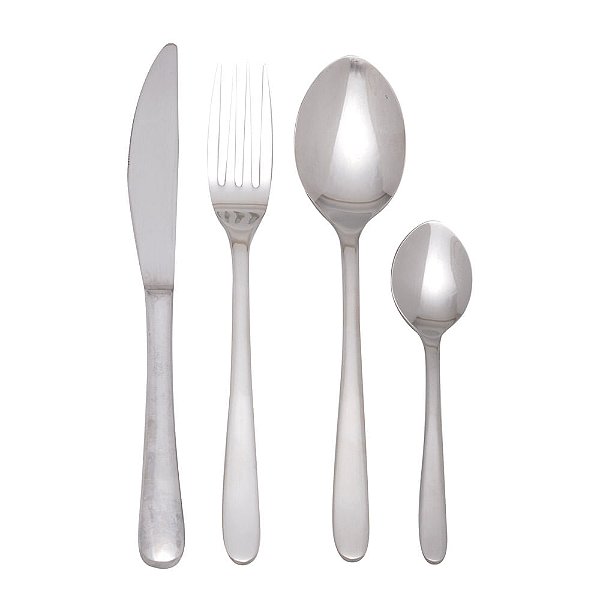 Faqueiro em Aco Inox Prata Redodo - 24 Un