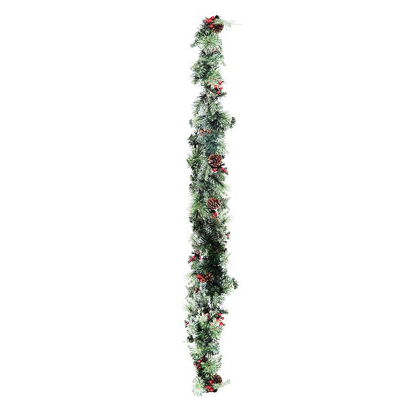 Festão com 50 Leds Verde e Vermelho 270cm -180 Hastes