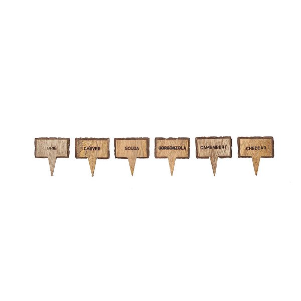 Kit Placas para Queijos em Madeira - 6 Un