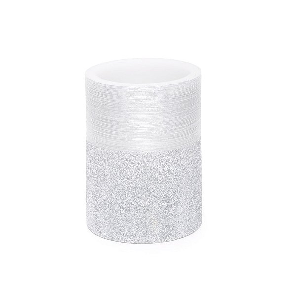 Vela Redonda com Led Prata a