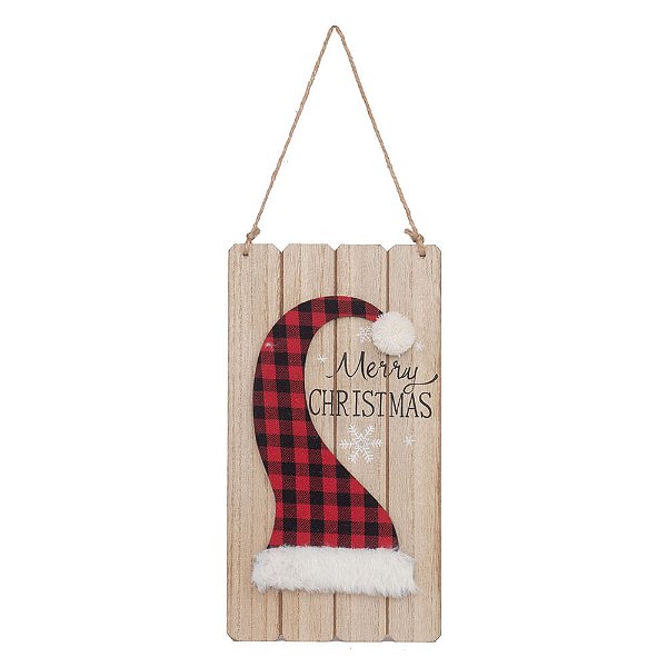 Quadro Gorro Xadrez Vermelho e Preto