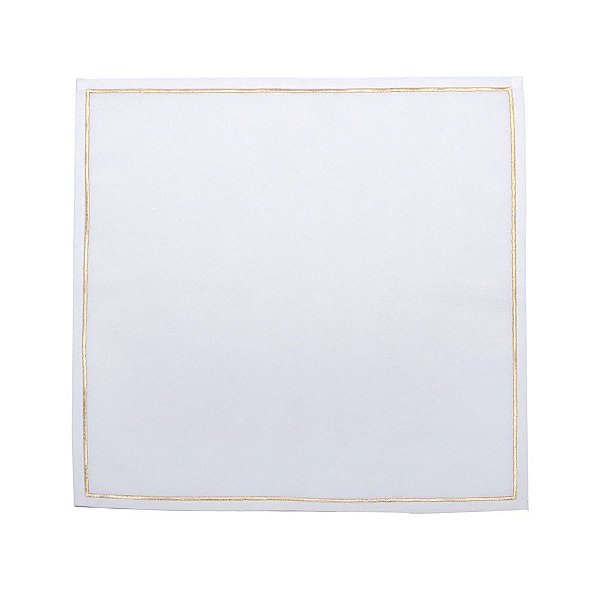 Guardanapo Bordado Branco e Dourado 45cm