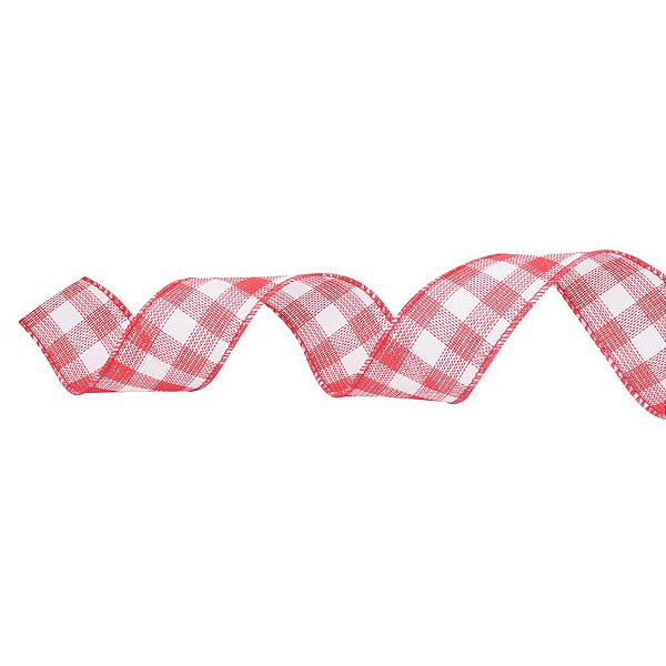 Fita Xadrez Vermelho e Branco 3,8cmx10M