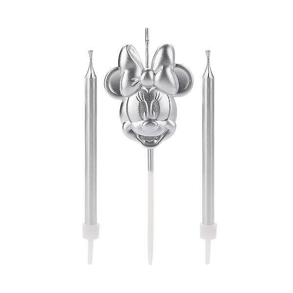 Vela Rosto Minnie Prata - 3 Un