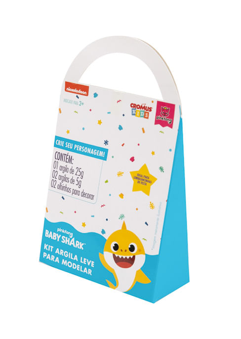 Lembrancinha - Kit Argila Leve para Modelar Baby Shark - 1 Un