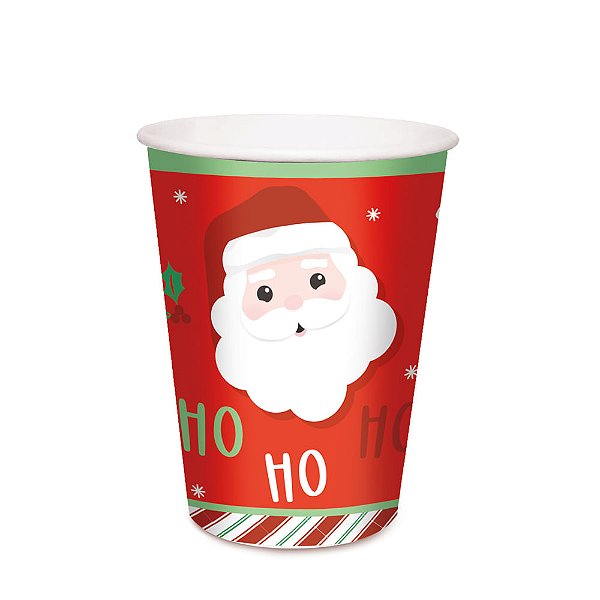 Copo Papel Papai Noel Chegou 240ml - 8 Un