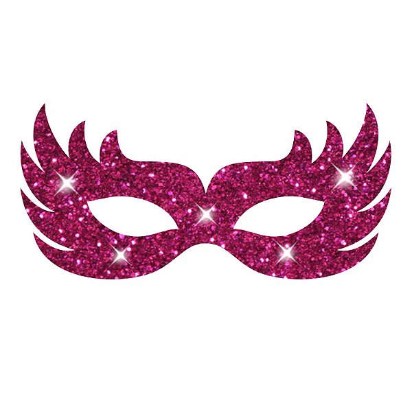 Máscara Carnaval Glitter Rosa Mod 01