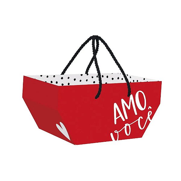Cesta com Alça Tanto Amor M 25X15X11,5 - 10 Un