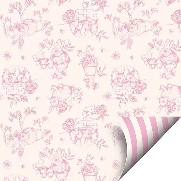 Folha Páscoa Double Face Class Fracês Rosa 69X89 - 25 Un