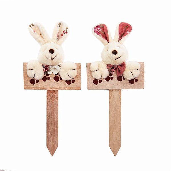 Plaquinha Feliz Páscoa Sortido Branco e Vermelho e Rosa M 17x8x3 - 6 Un