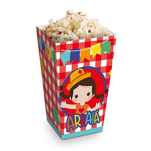 Caixa para Pipoca Caipirinha Menina - P 6X6X12,5 - 10 Un