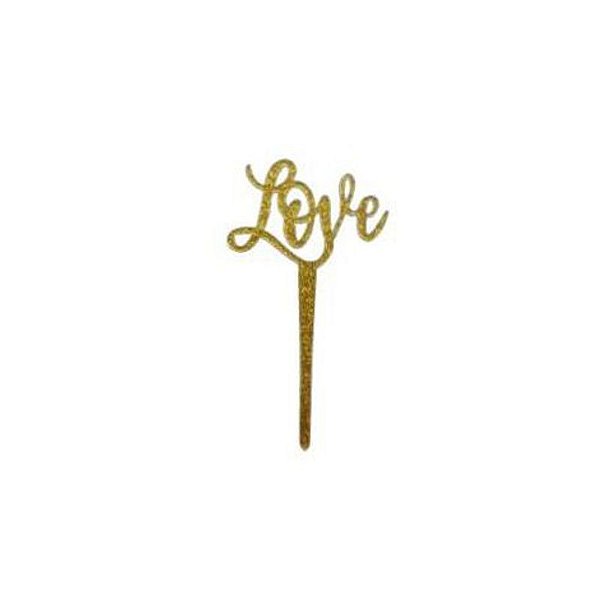 Mini Topo Love Dourado - HA348