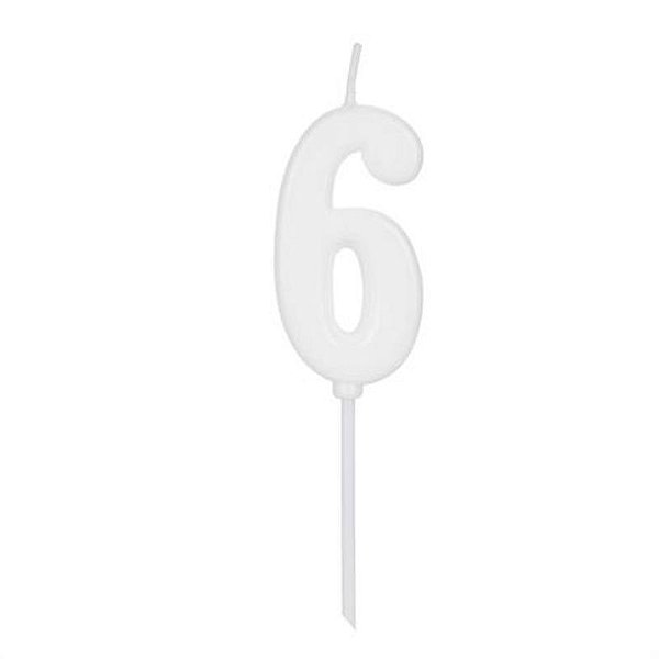 Vela Pick Branca Número 6 - VCB06