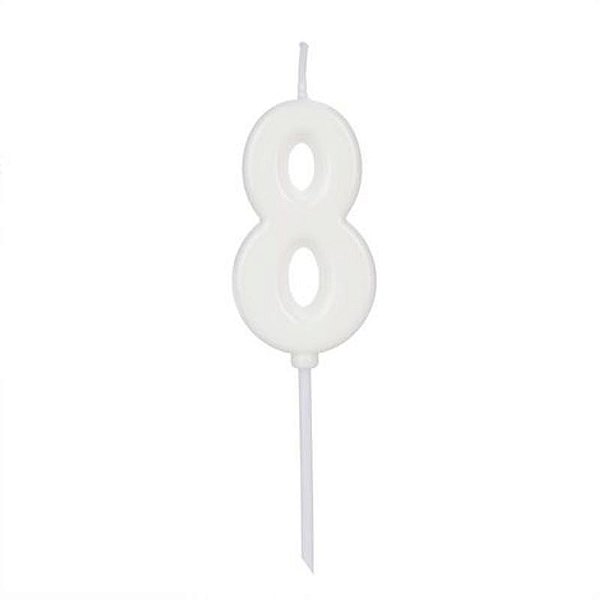 Vela Pick Branca Número 8 - VCB08