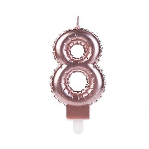 Vela Balão Rose Gold Número 8 - VOO08