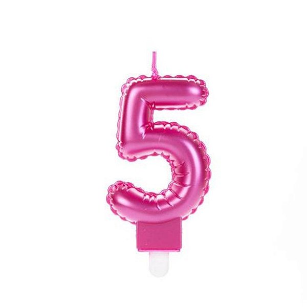 Vela Balão Rosa Número 5 - VOR05