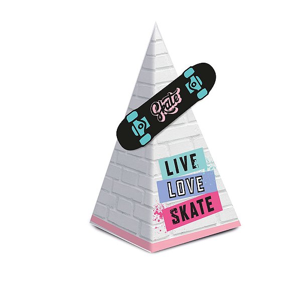 Caixa Cone com Aplique Skate 6,5x6,5x12,5cm - 8 Un