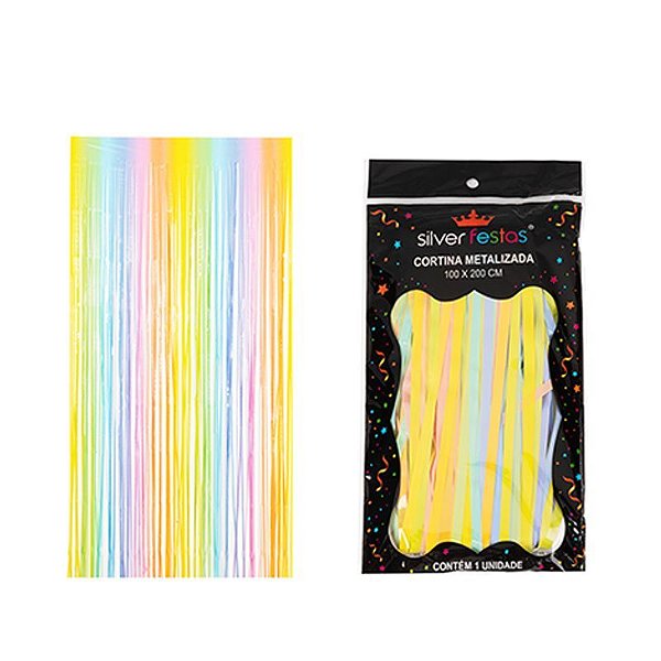 Cortina Metalizada Colorida Candy 100x200cm