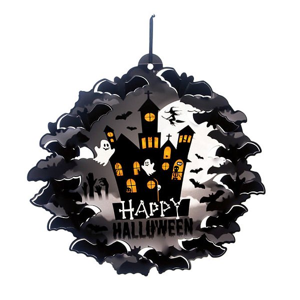 Placa para Porta Halloween Castelo Assombrado - 1 Un