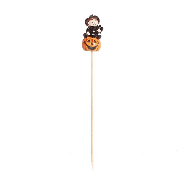 Pick Decorativo Abobora Laranja 20Cm - 12 Un