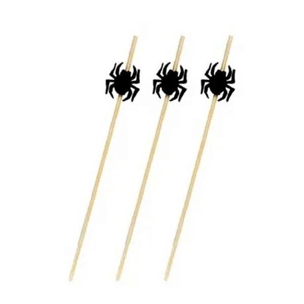 Pick Decorativo Aranha Preto 20cm - 12 Un
