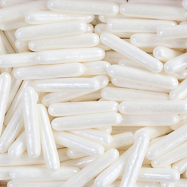 Confeito Sugar Rods Perolizados Branco 20mm 100G