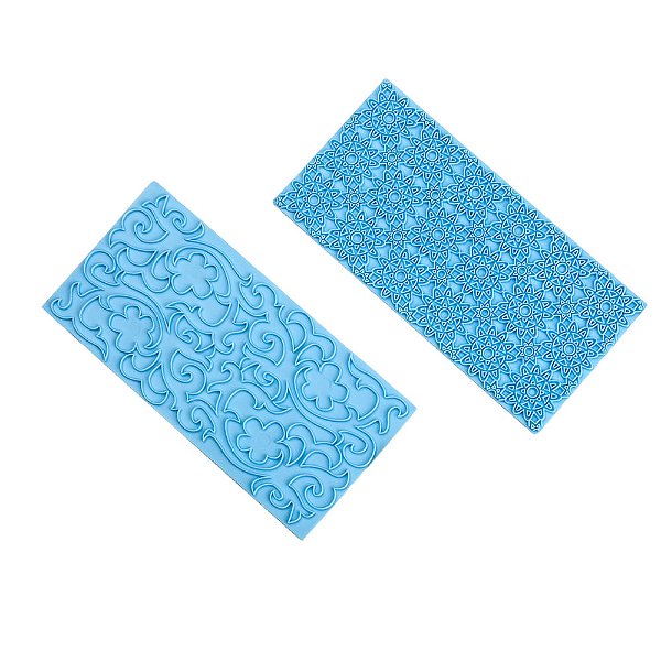 Carimbo para Modelar Bolo Renda Floral 6,9X14,7X0,3 - 2 Un - Cromus Allonsy