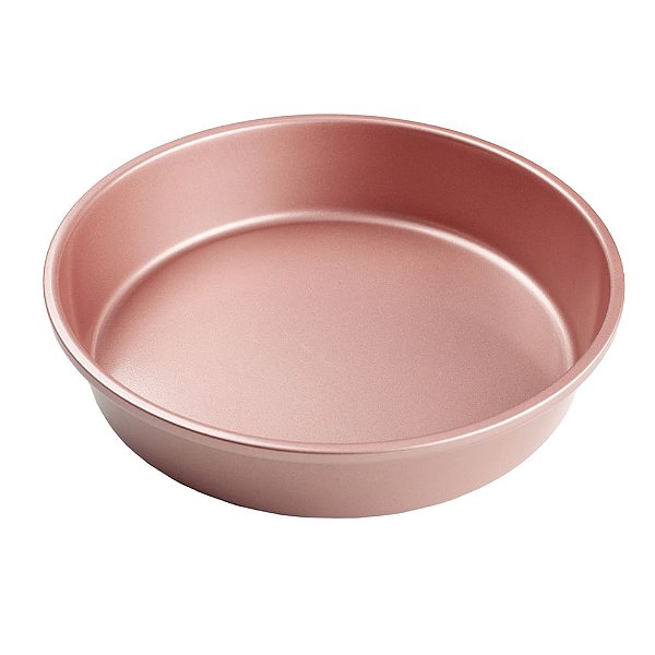 Forma de Aço Carbono Redondo Rose Gold 17,5X17,5X5,4cm - Fundo Fixo - Cromus Allonsy
