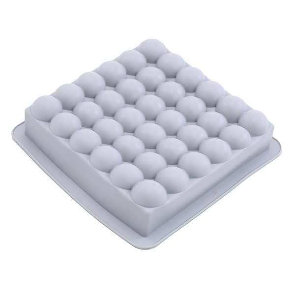 Forma de Silicone 21X21,7X5cm - Quadrada Bolhas - Cromus Allonsy