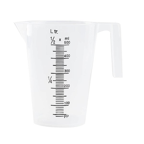 Medidor Copo Sem Tampa Plástico 500ml - Cromus Allonsy