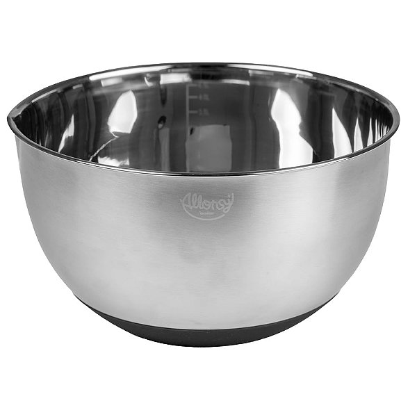 Bowl Massas Leves e Pesadas Aço Inox 5L - 25X25X13,6cm - Cromus Allonsy
